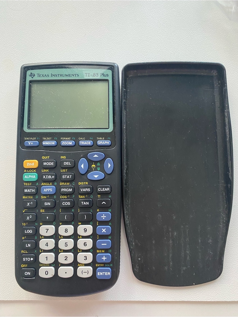 Texas Instruments TI-83 Plus Graphing Calculator - Black with Blue Accents